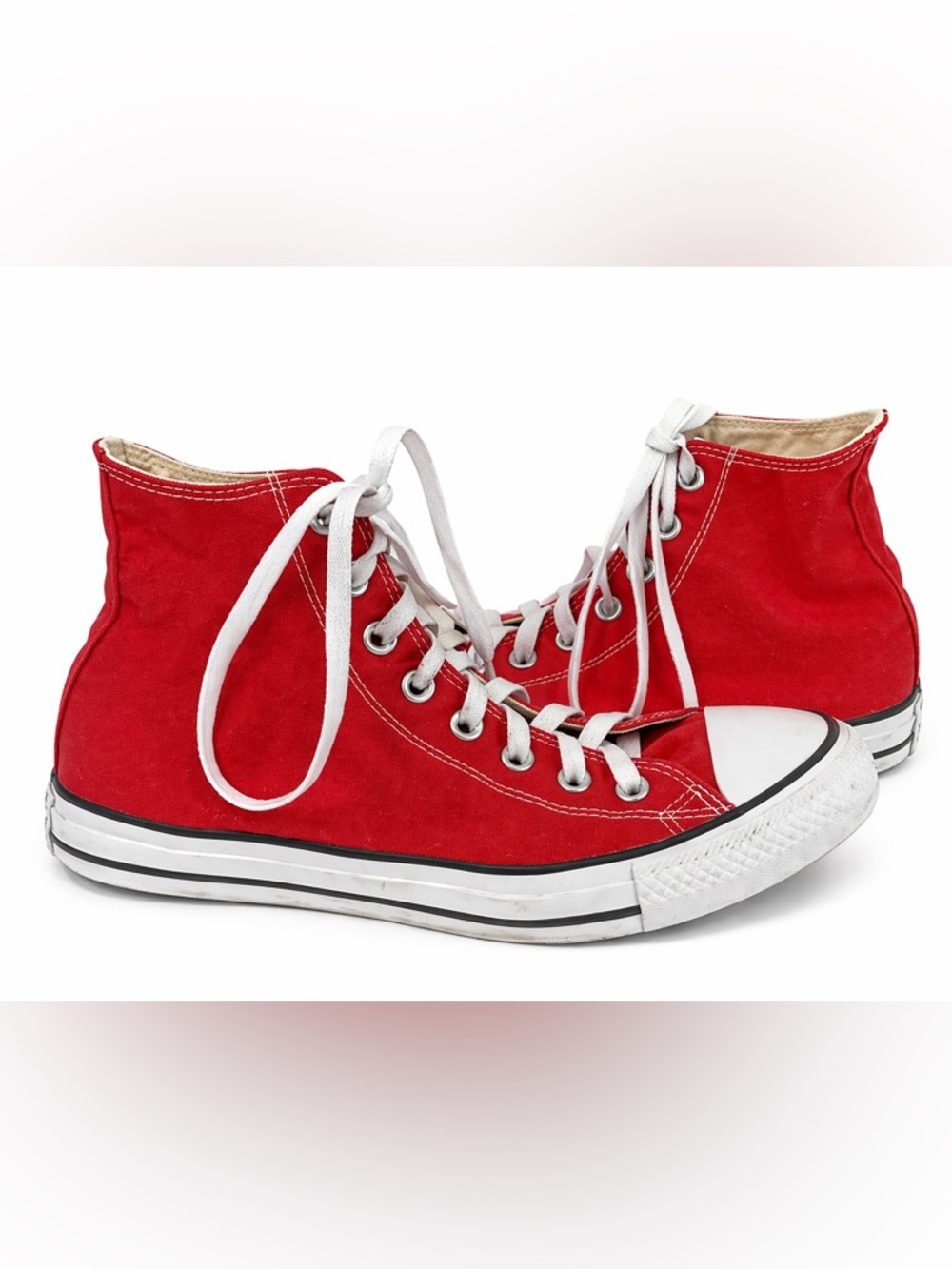 CONVERSE Unisex Women's Red High Top Chucks Sneakers 10